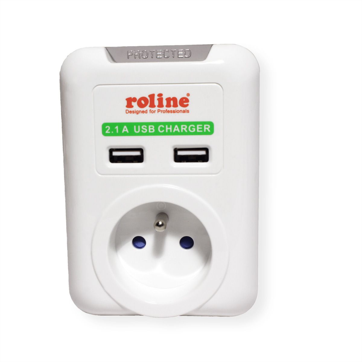 ROLINE Power Wall Outlet, 2x USB Charger, UTE version