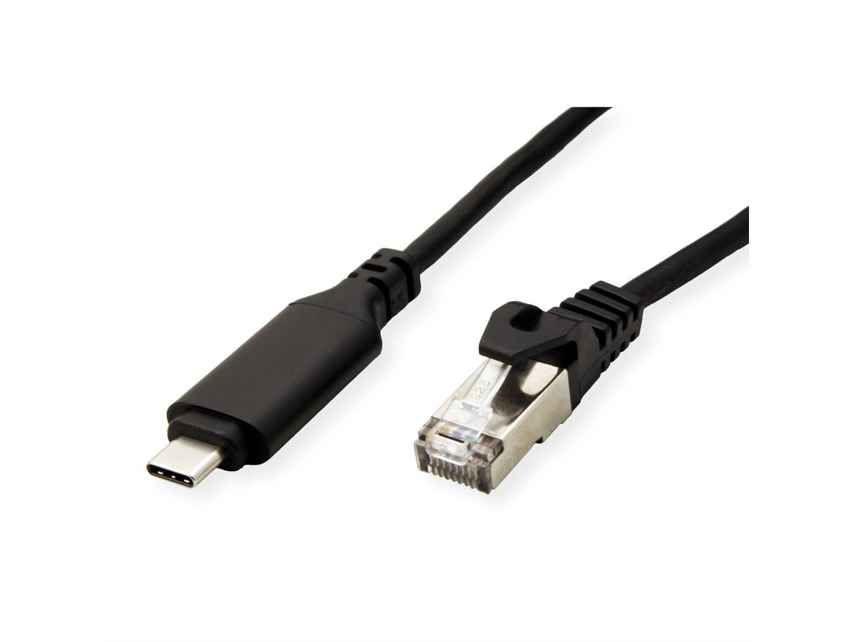 ROLINE USB 3.2 Gen 2 to Gigabit Ethernet Cable Converter, black, 3 m