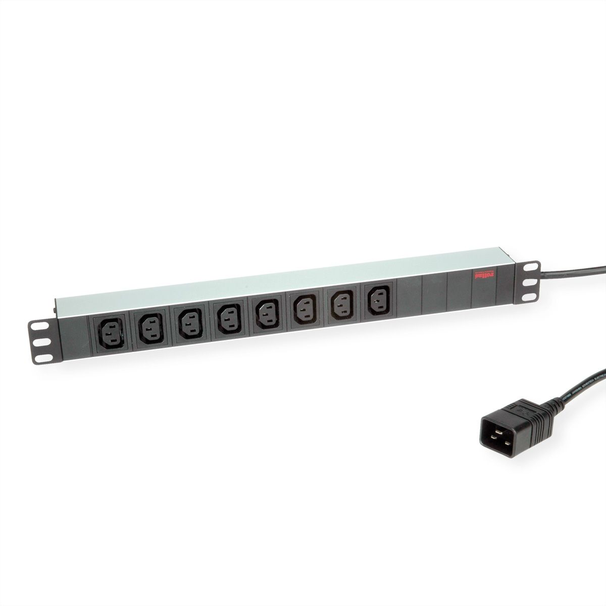 ROLINE 19" PDU for Cabinets 8x 3600W, IEC320 C13 - C20 M, silver, 2 m