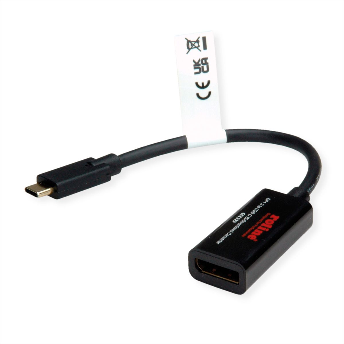 ROLINE USB-C - DisplayPort AdapterCable, M/F, Bi-directional, 0.2 m