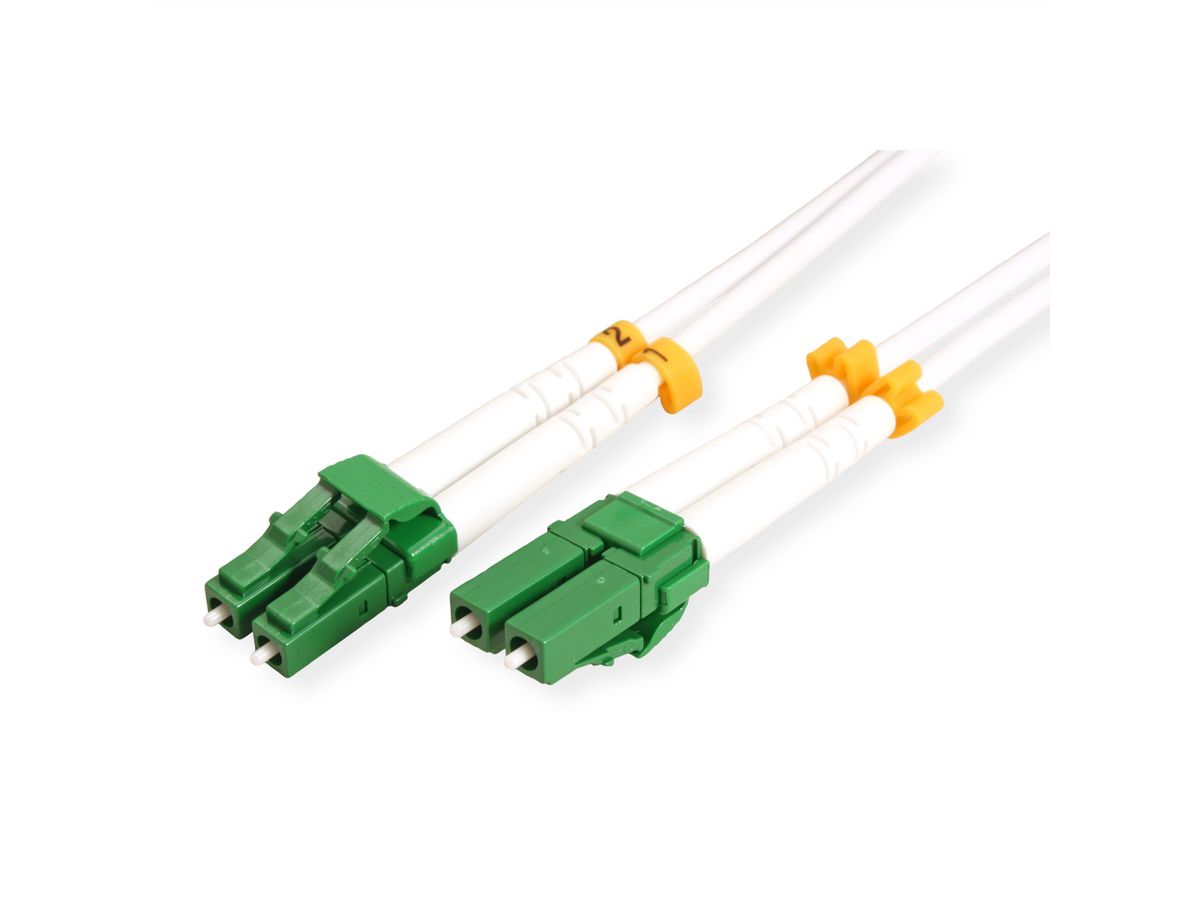 ROLINE Fibre Optic Jumper Cable Duplex, 9/125µm, OS2, LC/LC, APC, Steel Armored, white, 7 m