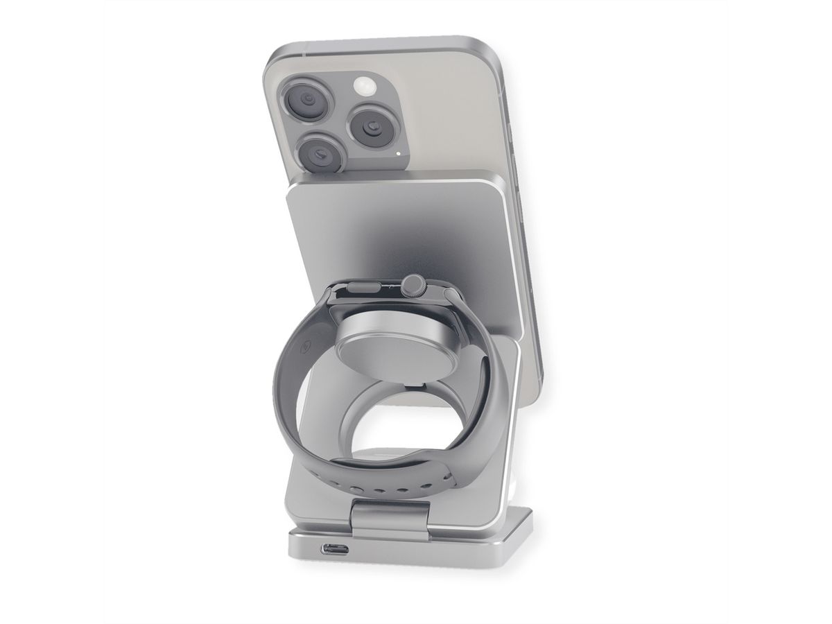 ROLINE 3-in-1 Wireless Foldable Charging Stand, for iPhone Devices