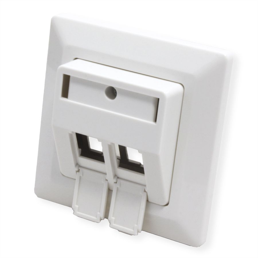 ROLINE Desktop Type 2-Port Face Plate, with dust caps