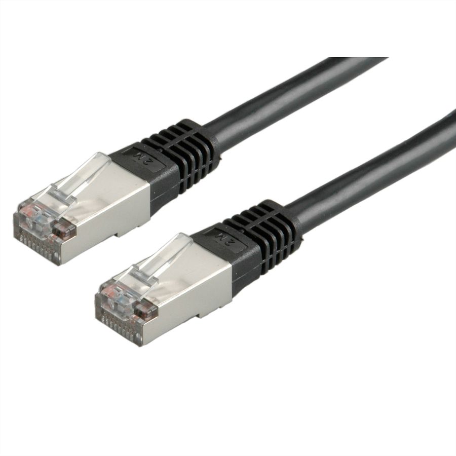 ROLINE SF/UTP Patch Cord Cat.5e (Class D), black, 0.5 m