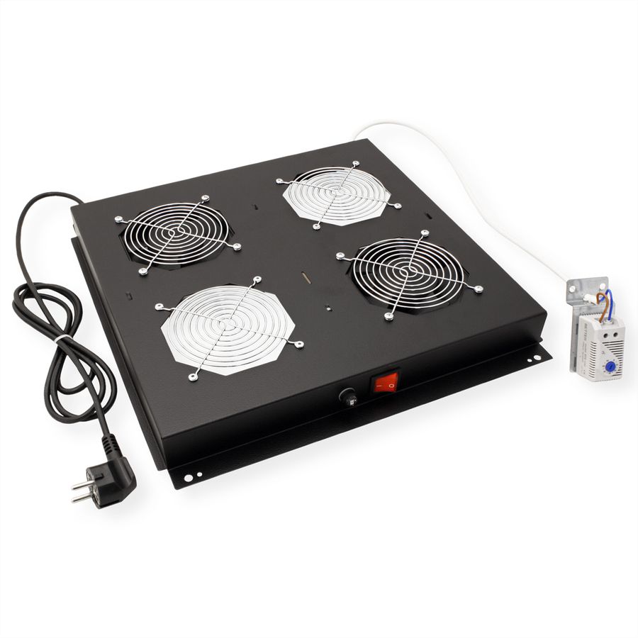 ROLINE 19-inch roof fan unit 2 fans, thermostat, black, black