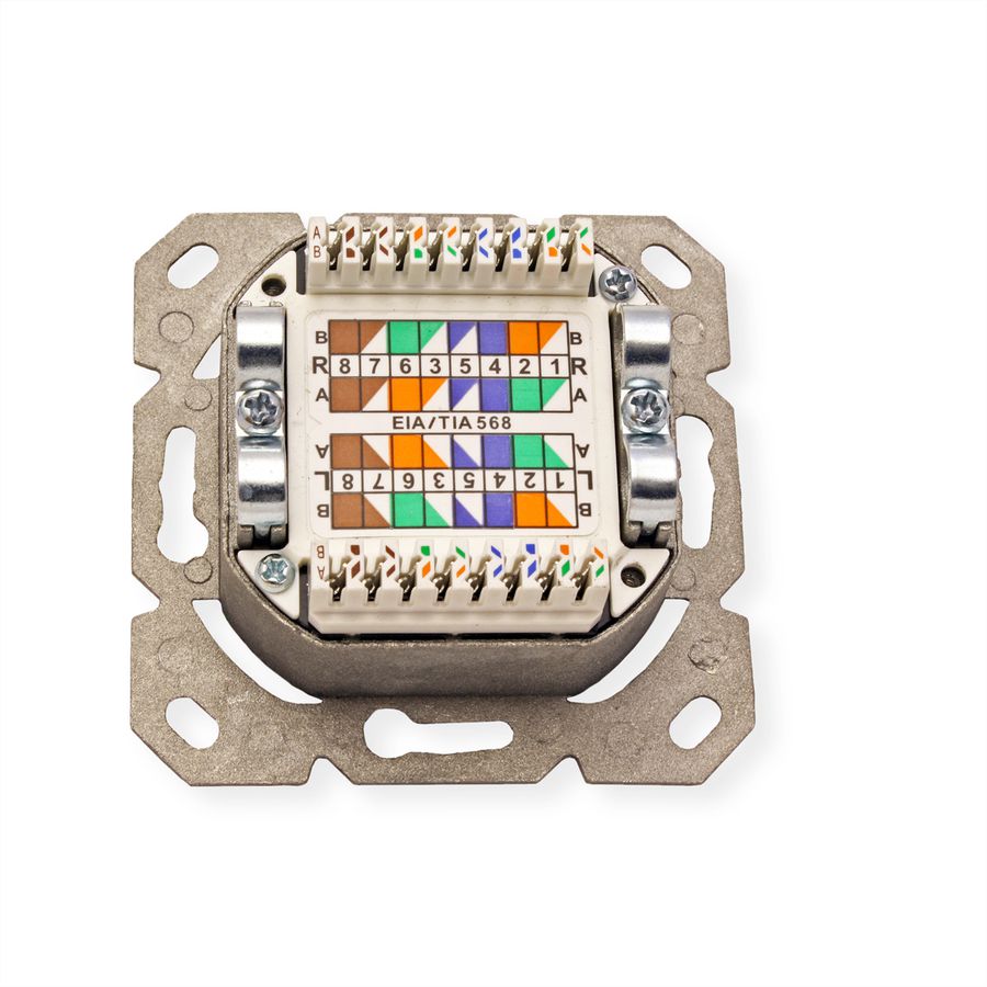 VALUE Cat.6A (Class EA) Flush Mount Wall Jack, STP, horizontal, white