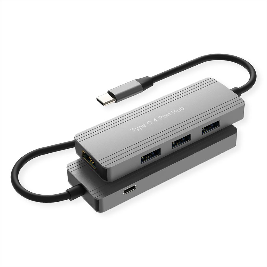 VALUE USB 3.2 Gen 1 Hub, 4 Ports, Type-C Connection Cable