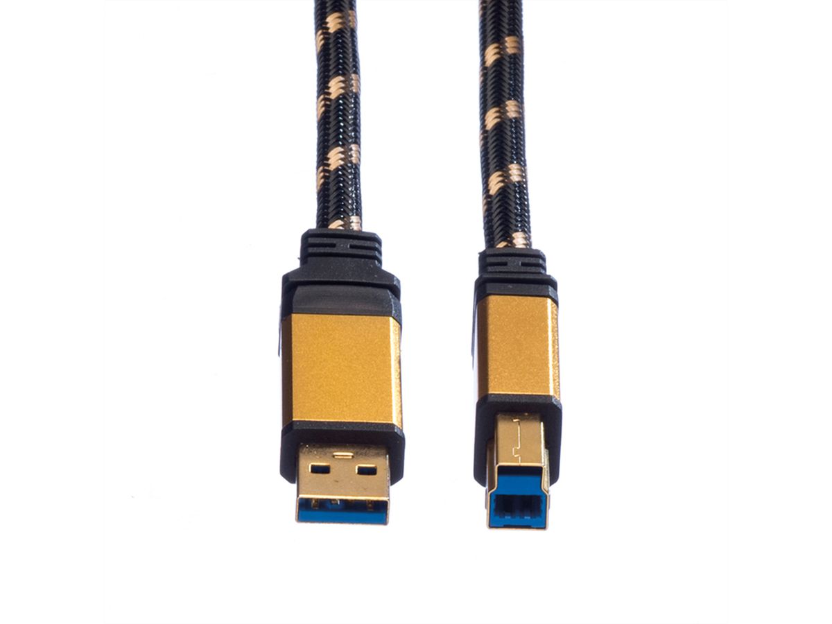ROLINE GOLD USB 3.2 Gen 1 Cable, A - B, M/M, 3 m