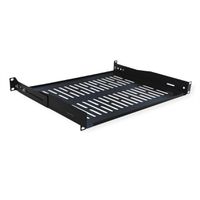 VALUE 19"-Fixed Shelf, 440 x 350mm, max. 25kg, 1U, U-Shape, black