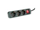 ROLINE Power Strip, 3-way, with Switch, black, 3 m