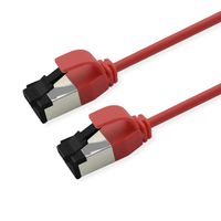 ROLINE U/FTP Patch Cord Cat. 8.1 (Class I), LSOH, SLIM, red, 0.3 m