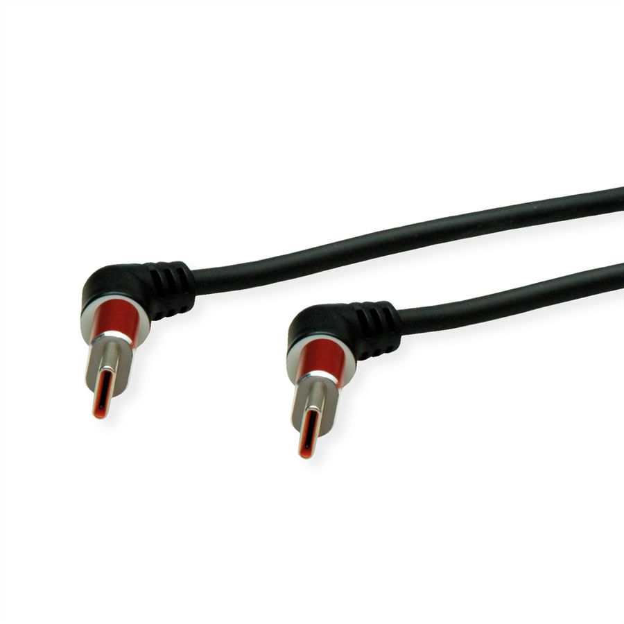 ROLINE 360° Rotation USB 2.0 Cable, C - C, M/M, 60W, Red Black, 1 m