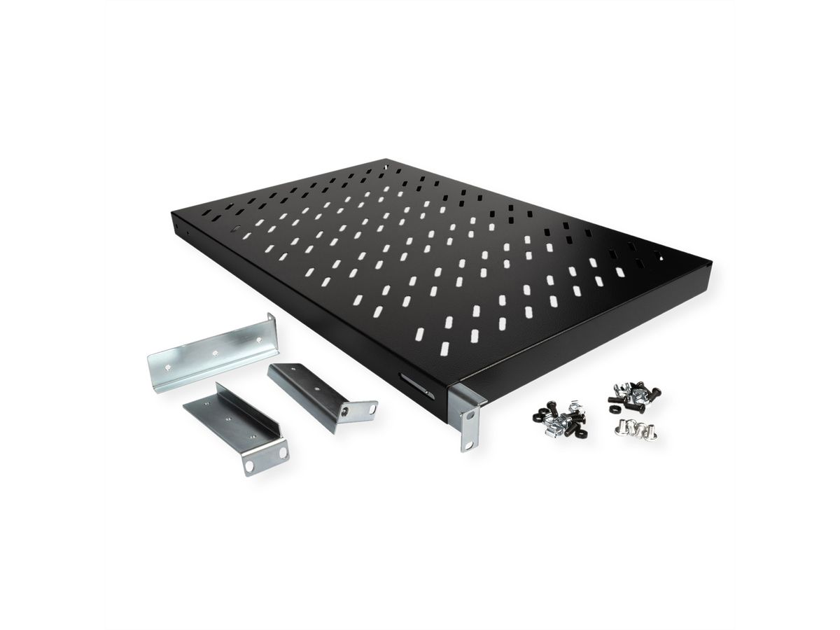 ROLINE 19-inch shelf 1 U, adjustable 700 T 50 kg black