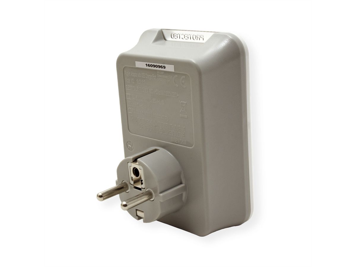 ROLINE Power Wall Outlet, 2x USB Charger, UTE version