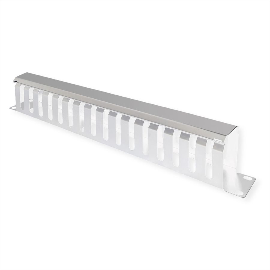 VALUE 19" Front Panel 1U with Patch channel 40 x 80 mm, grey