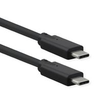 ROLINE USB 3.2 Gen 2x2 Cable, PD, C-C, M/M, 4K UHD-1, 20Gbit/s, Emark, 100W, black, 0.5 m