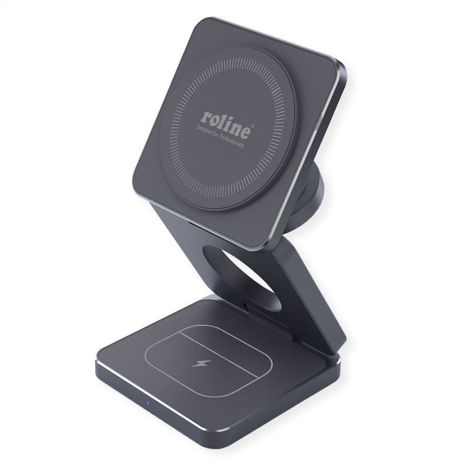 ROLINE 3-in-1 Wireless Foldable Charging Stand, for Samsung Devices