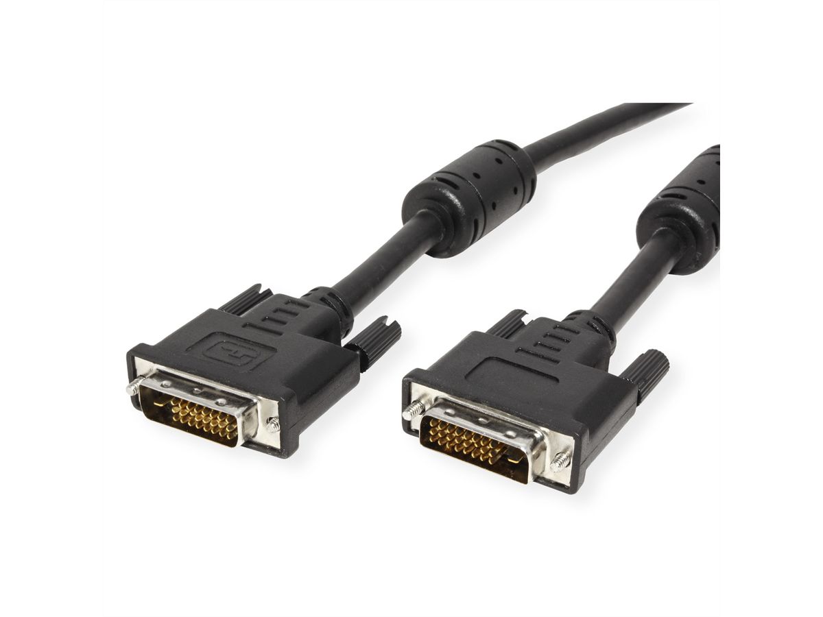 ROLINE DVI Cable, DVI (24+1), Dual Link, M/M, 2 m
