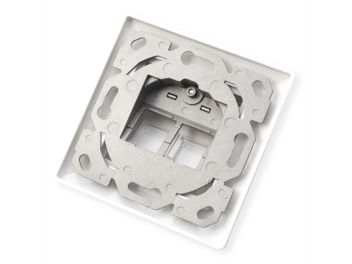 ROLINE Desktop Type 2-Port Face Plate, with dust caps