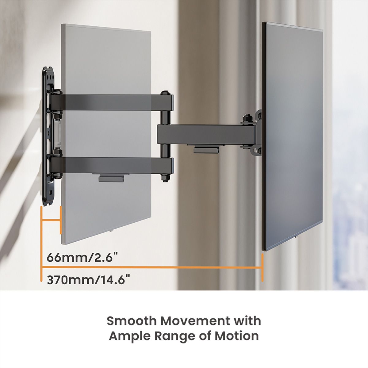 VALUE TV Monitor Arm, Wall Mount, 3 joints, 13–43 inch, max. 20 kg