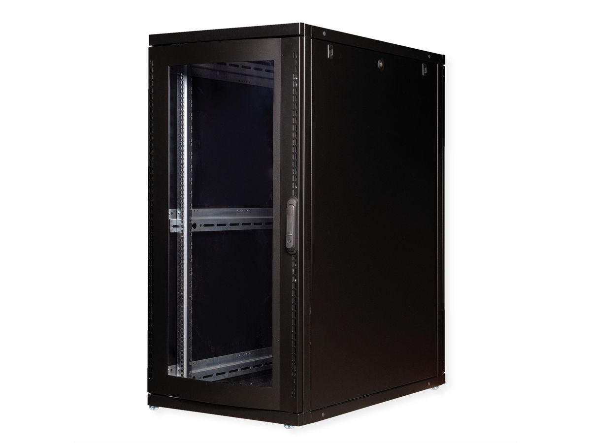 ROLINE 19-inch server rack Pro 26 U, 600x1000 WxD black Perspex ...
