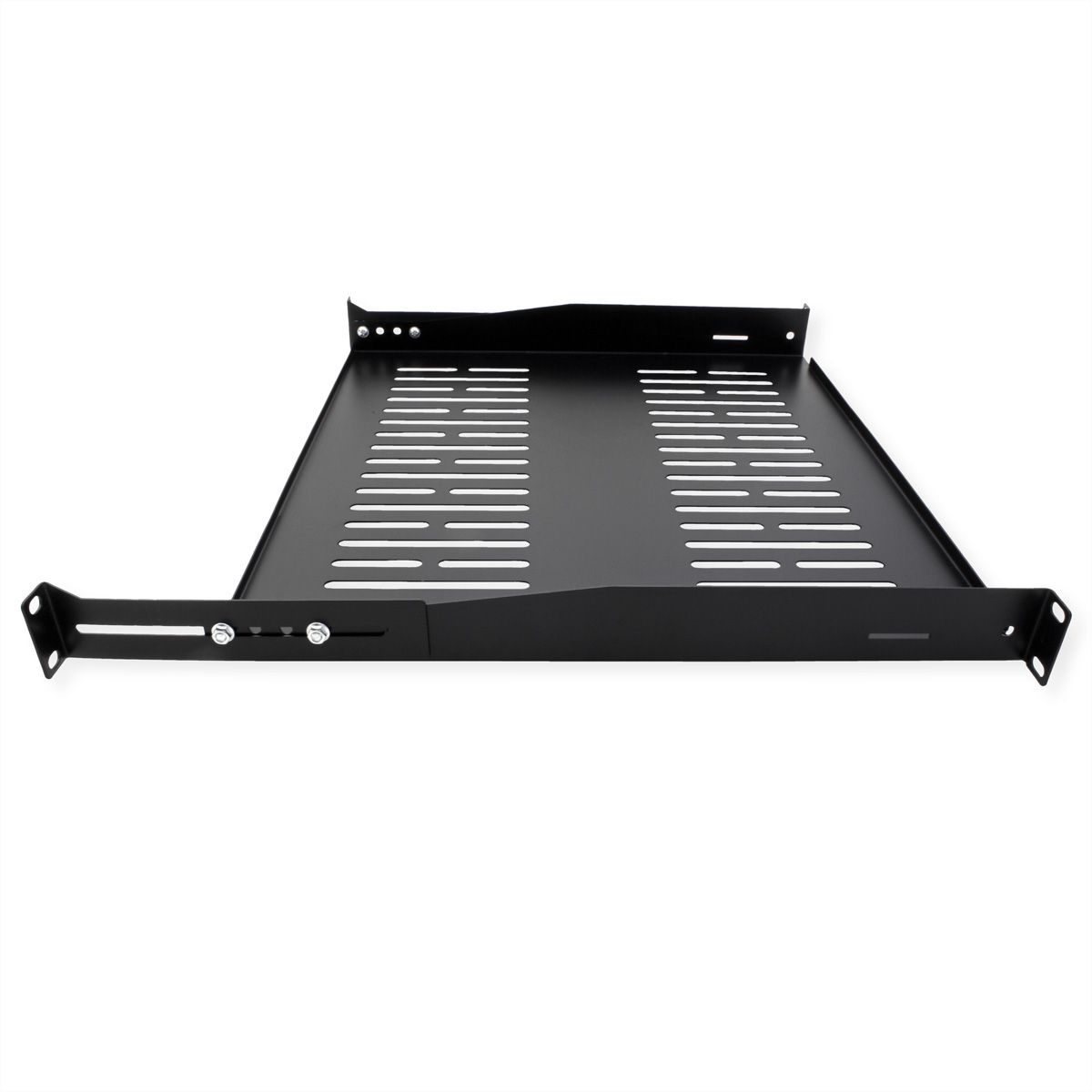 VALUE 19"-Fixed Shelf, 440 x 400mm, max. 25kg, 1U, U-Shape, black