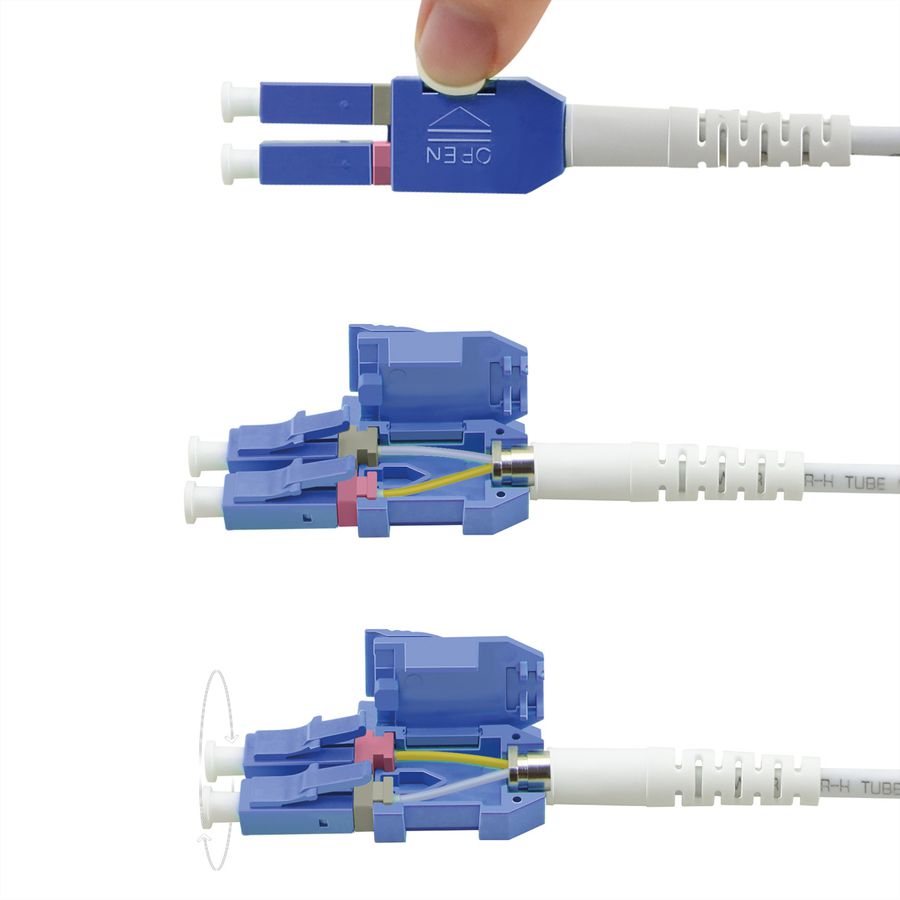 ROLINE Fibre Optic Jumper Cable, Duplex, 9/125µm, OS2, LC/LC, LSOH, UNIBOOT, Slim, yellow, 0.5 m