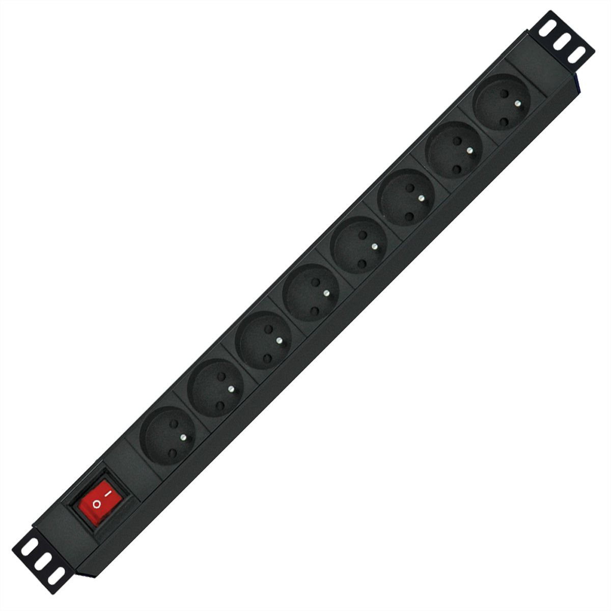 ROLINE PDU for Cabinet, 8x socket, 45°, 16A, with Switch, UTE Version, black, 1.8 m
