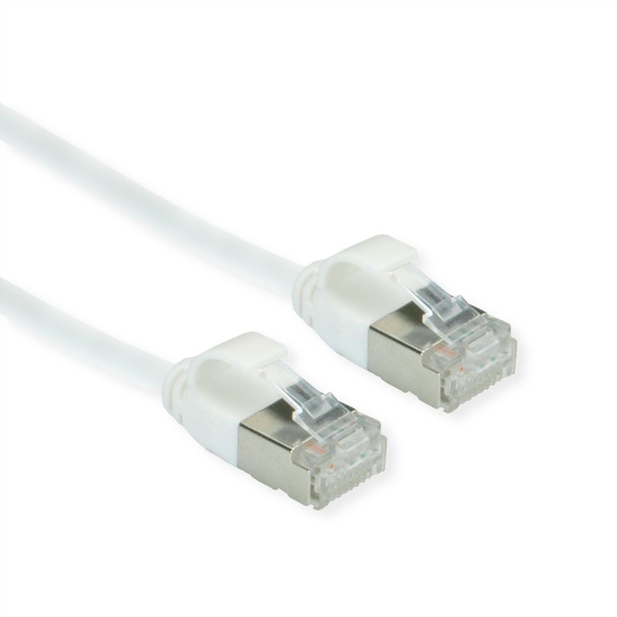 ROLINE GREEN U/FTP DataCenter Patch Cord Cat.6A (Class EA), LSOH, slim, white, 1 m