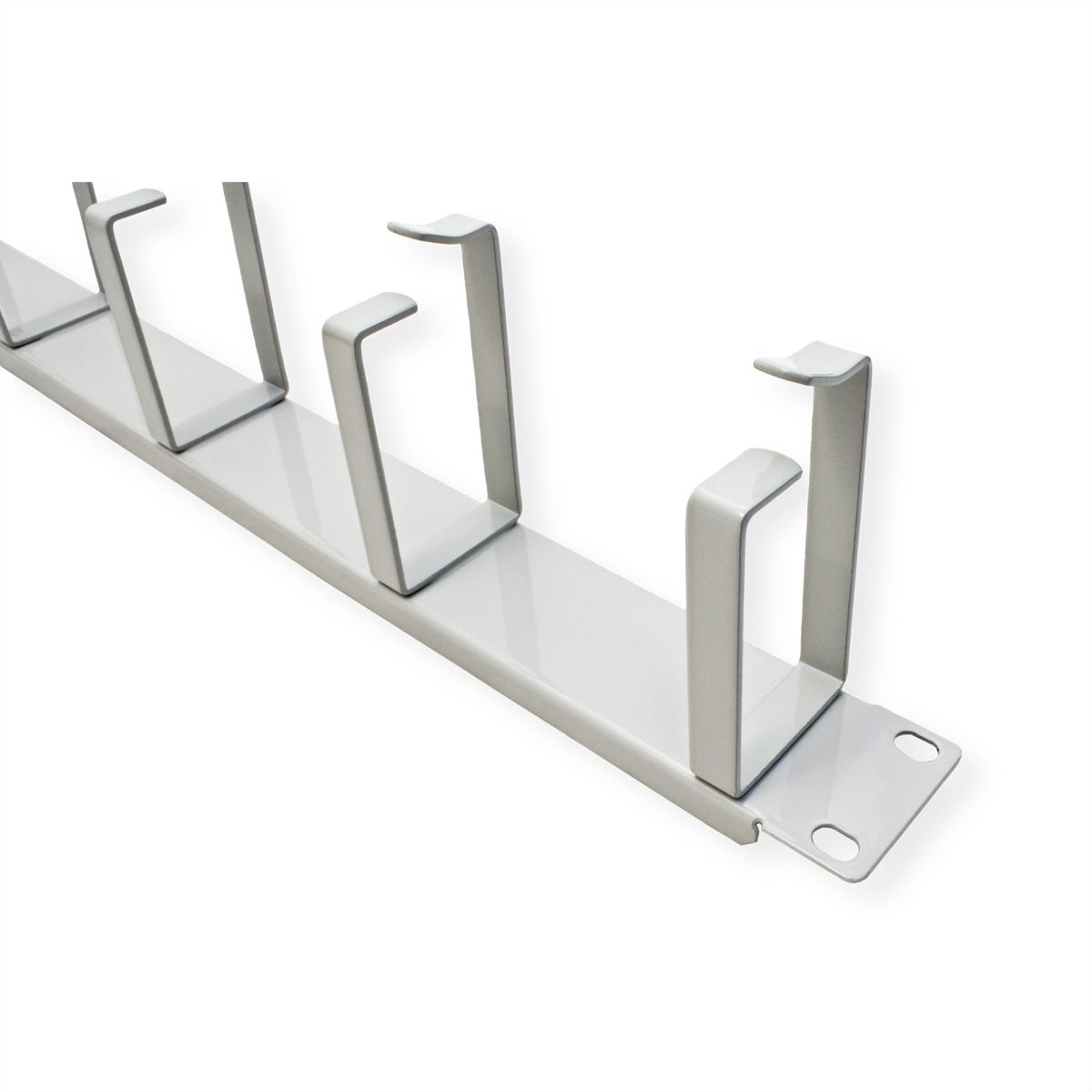 VALUE 19" 1U Cable Management Plate, G-Type, 5 Hooks, grey