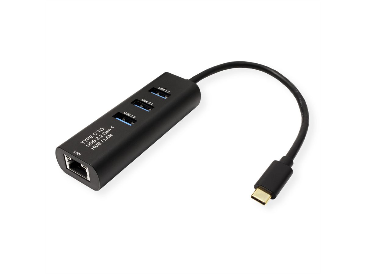 STANDARD USB Type C to Gigabit Ethernet Converter + Hub 3x