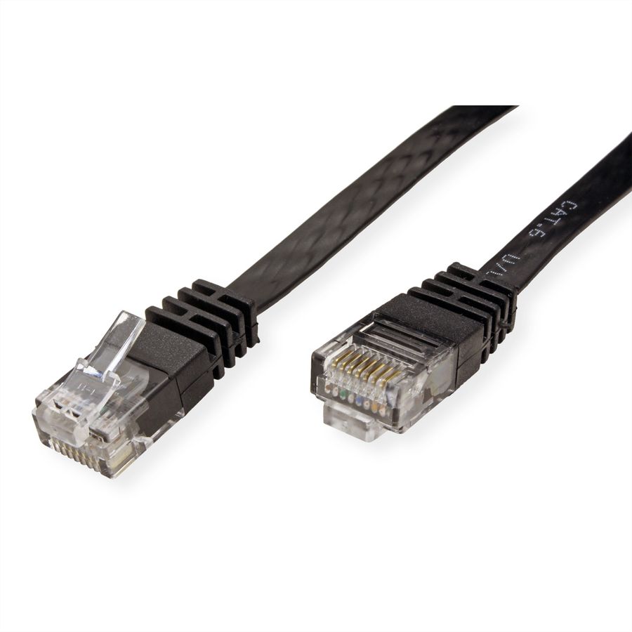 VALUE UTP Patch Cord, Cat.6 (Class E), extra-flat, black, 3 m