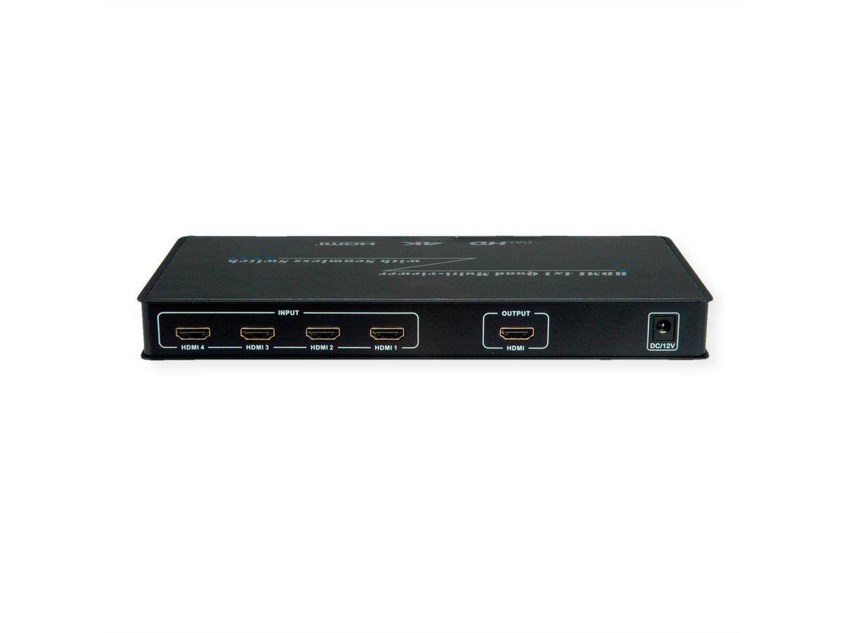 ROLINE HDMI 4x1 QUAD Multi-Viewer, with Seamless Switch