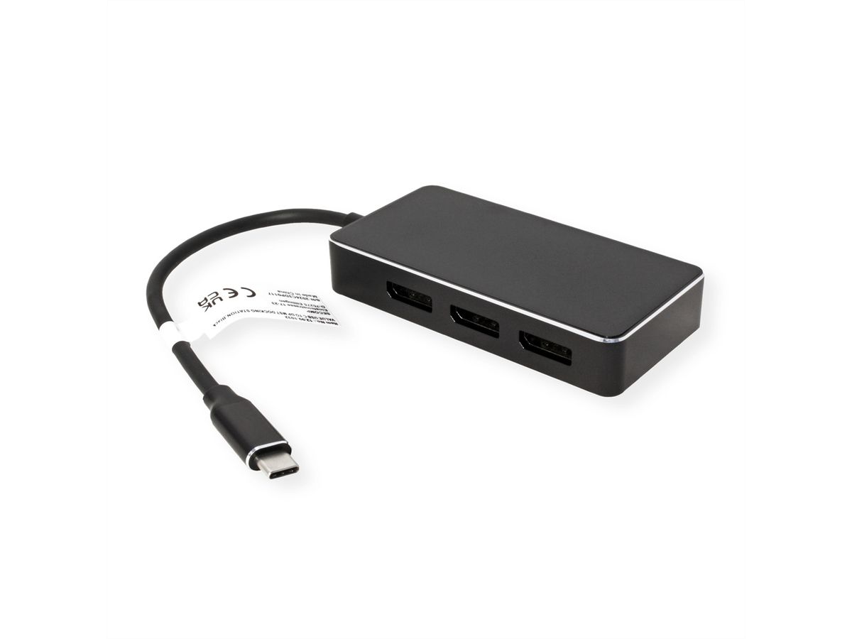 VALUE USB Type C -DP Multistream Adapter, 3x DP, 4K, M/F