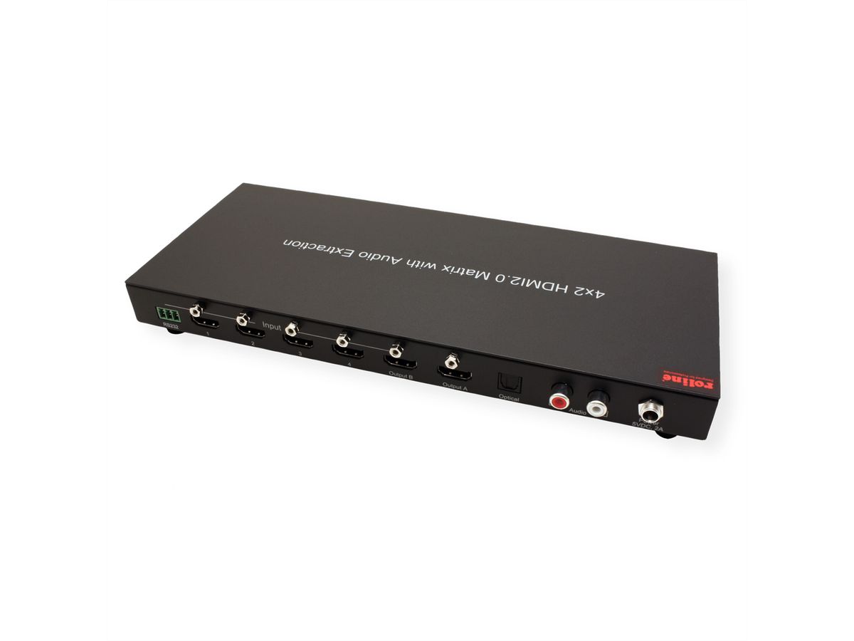 ROLINE 4K HDMI Matrix Switch, 4 x 2, with Remote Control