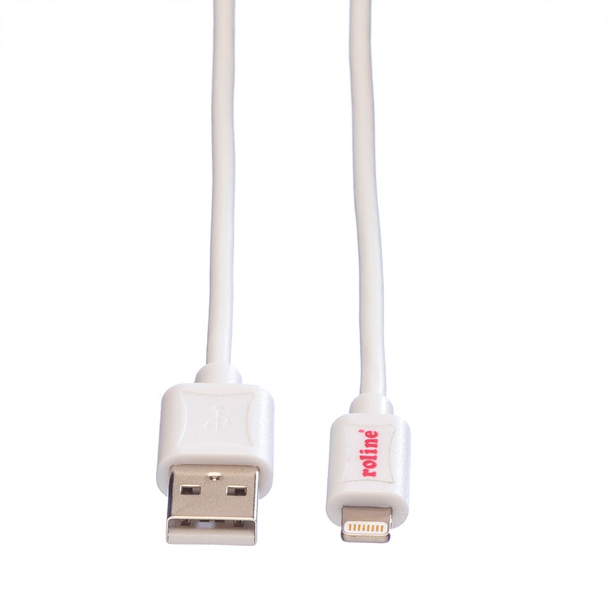 ROLINE 8pin to USB Cable for iPhone, iPod, iPad, white, 0.15 m