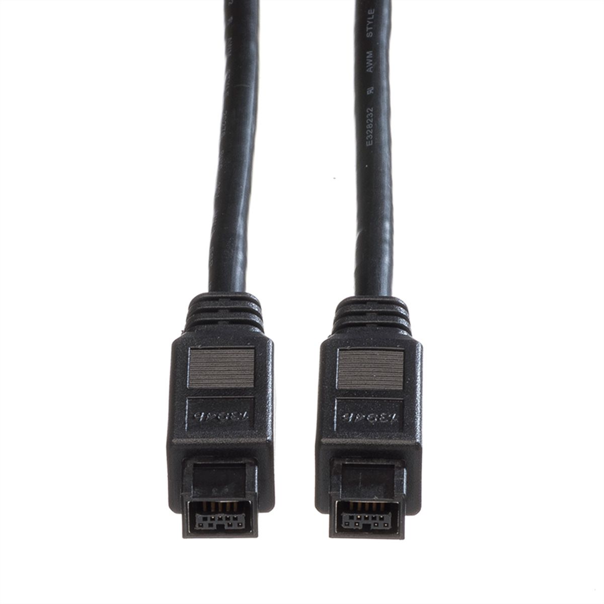 ROLINE IEEE1394b FireWire Cable, 9/9-pin, A-A, black, 1.8 m