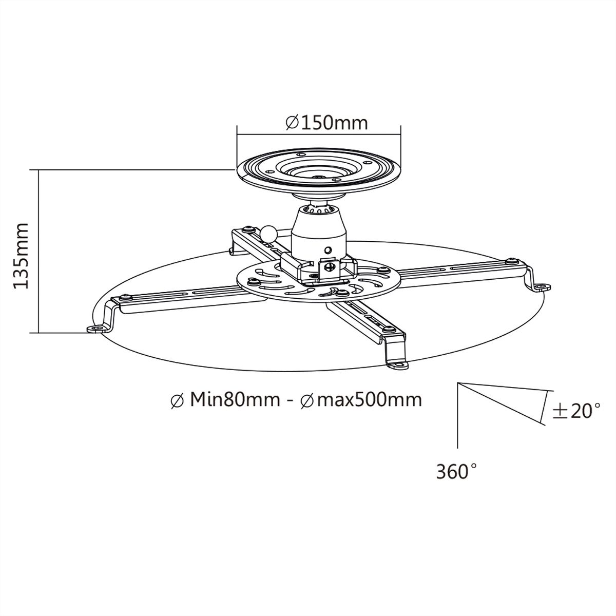 VALUE Ceiling Projector Mount, small