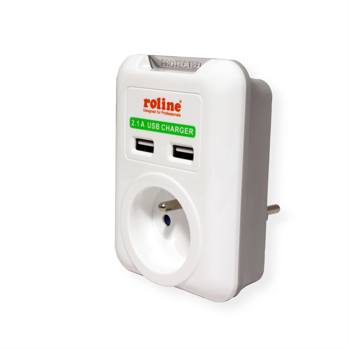 ROLINE Power Wall Outlet, 2x USB Charger, UTE version