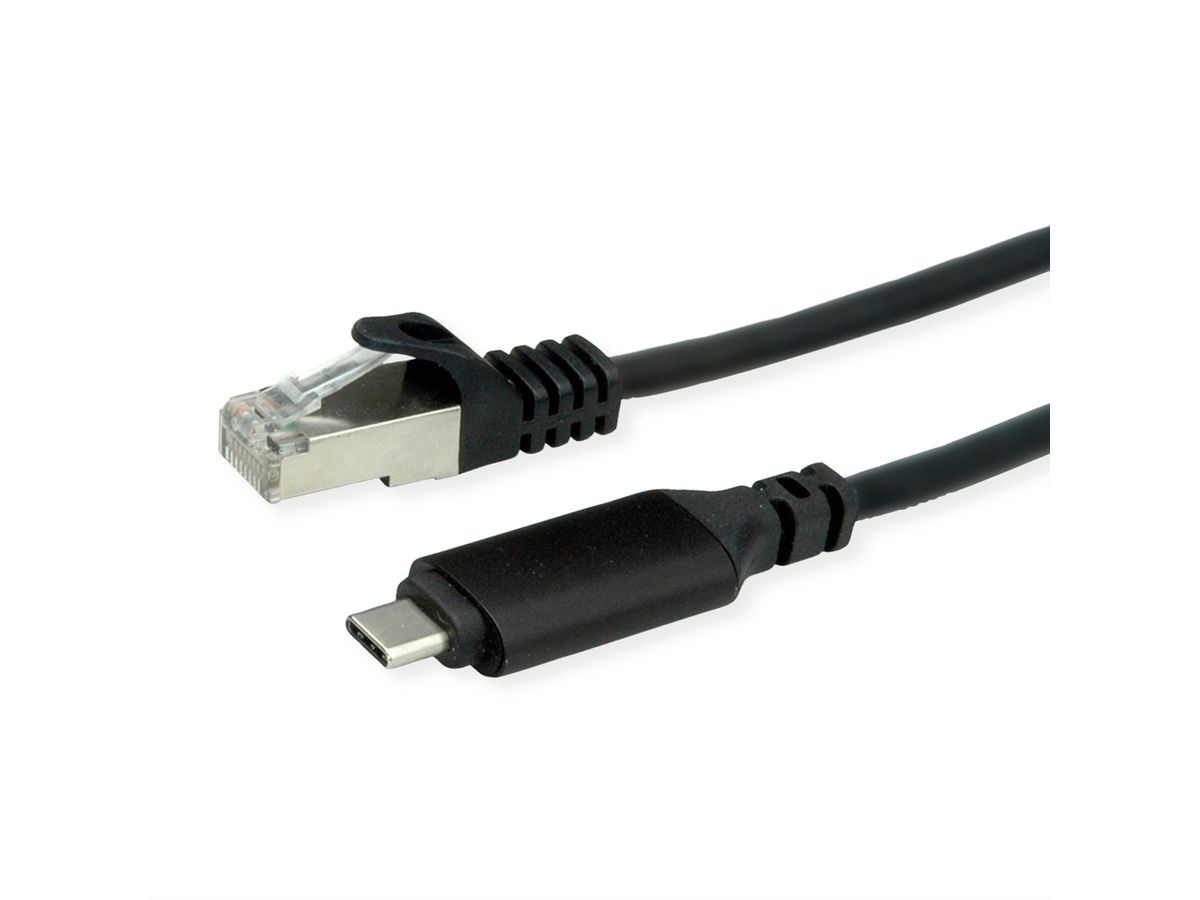 ROLINE USB 3.2 Gen 2 to Gigabit Ethernet Cable Converter, black, 5 m