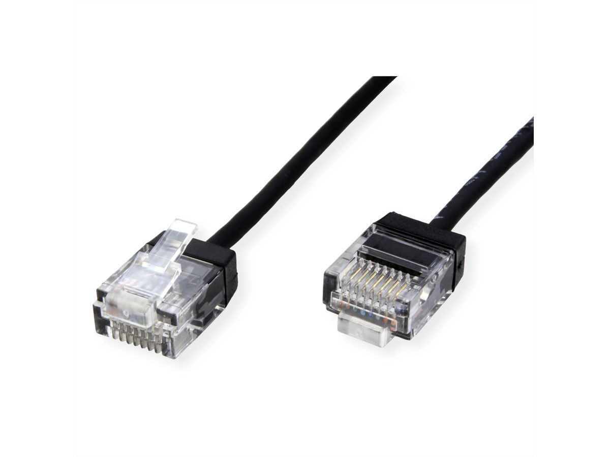 ROLINE UTP Data Center Patch Cord Cat.6A (Class EA), LSOH, Slim, Ultra Short Connector, black, 3 m