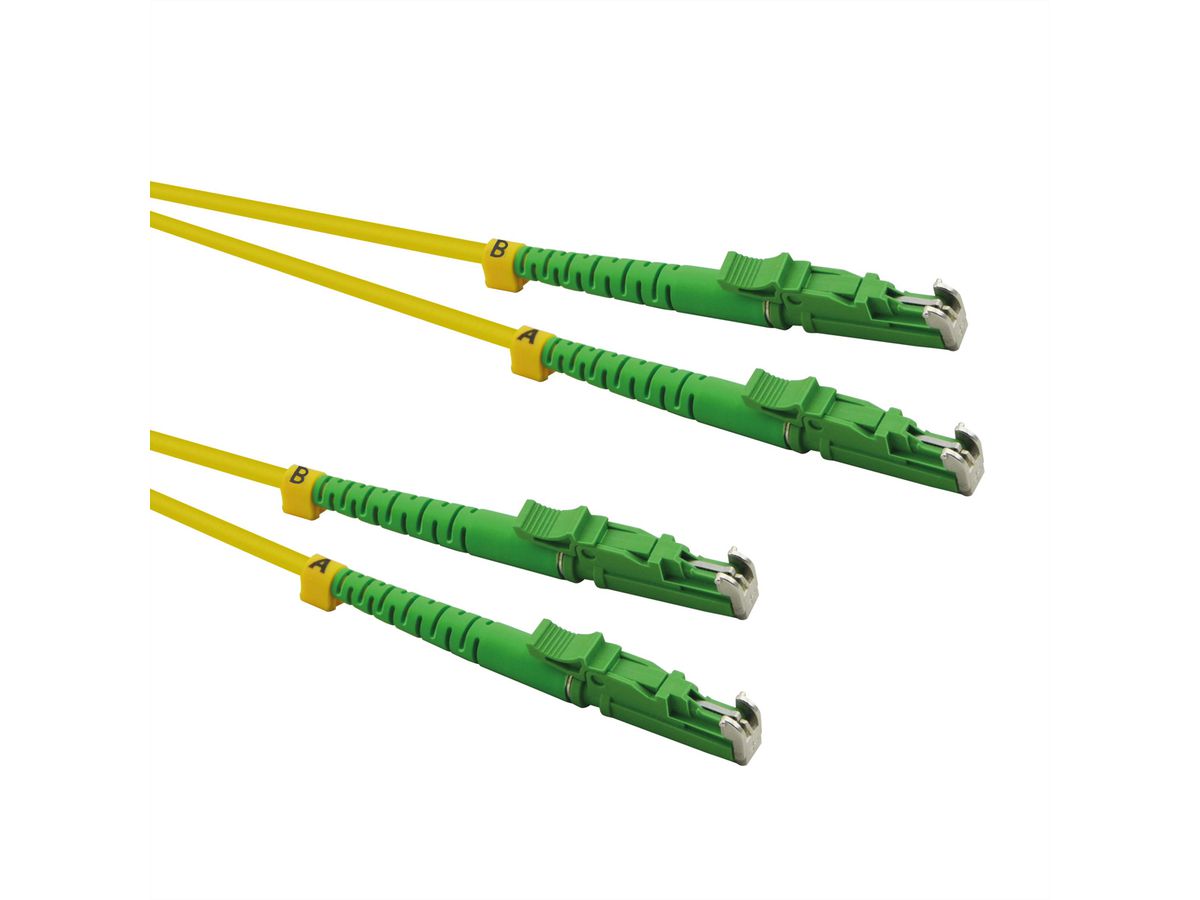 ROLINE FO Jumper Cable Duplex, 9/125µm, OS2, LSH/LSH, APC Polish, LSOH, yellow, 0.5 m