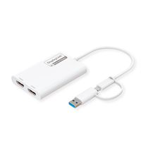 ROLINE USB Type A/C Adapter, 2x HDMI, with DisplayLink, 4K60