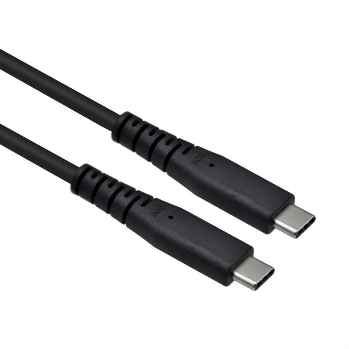 ROLINE Cable USB4 Gen3x2, with Emark, C–C, M/M, 8K UHD-2, 80Gbit/s, 240W, black, 0.5 m