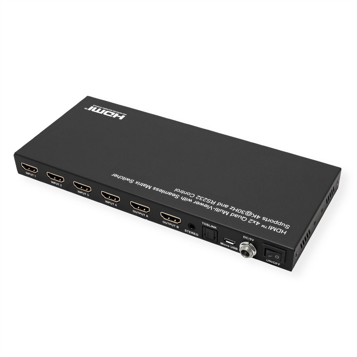 VALUE HDMI Matrix, 4x2, 4K30Hz, QUAD Multi-Viewer, seamless switching