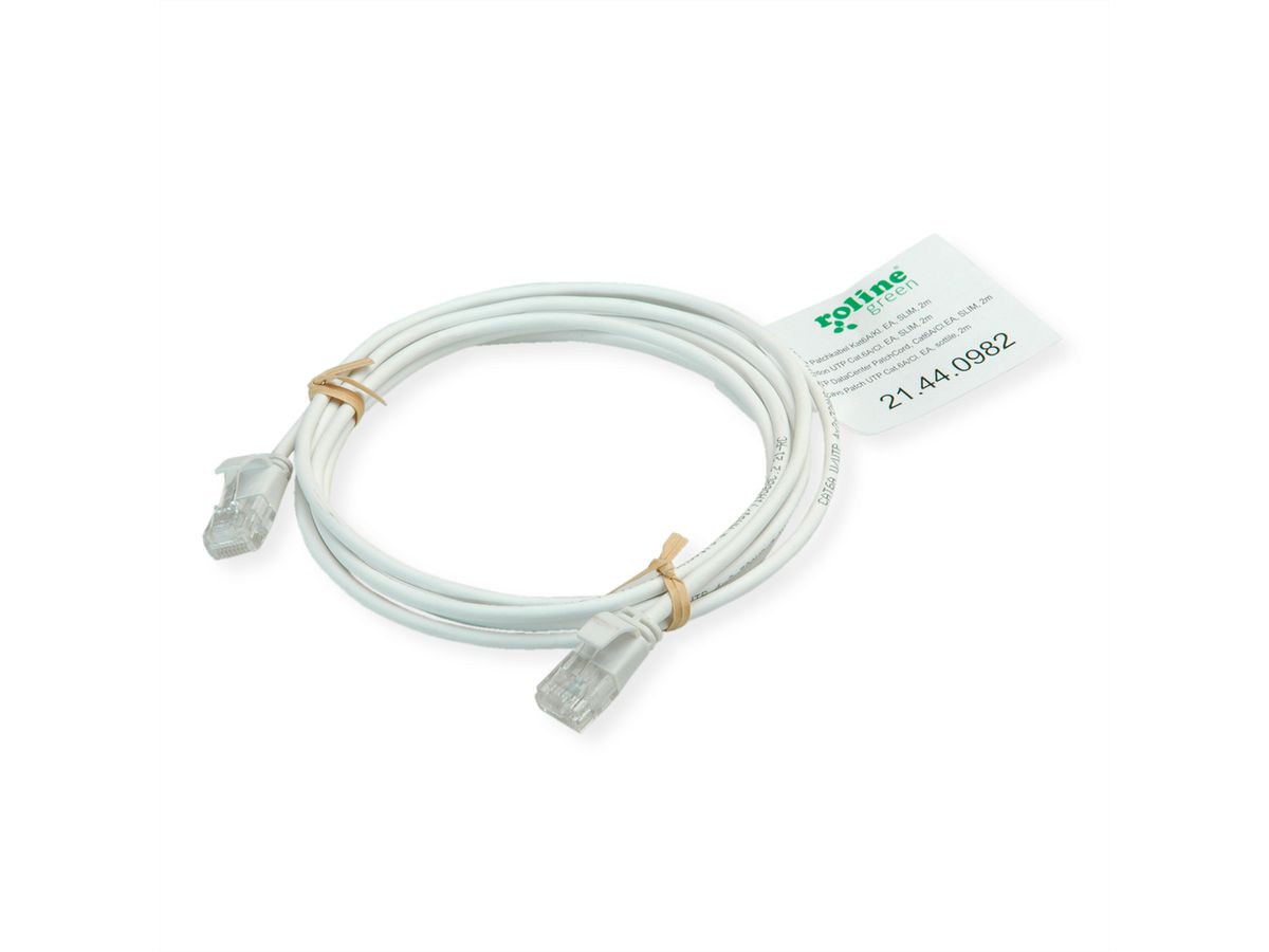 ROLINE GREEN UTP Data Center Patch Cord Cat.6A (Class EA), LSOH, Slim, green, 0.3 m