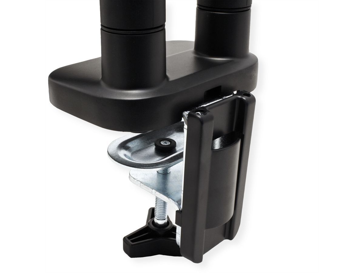 VALUE Dual LCD Monitor Arm, Desk Clamp, 5 Joints, Space Saving