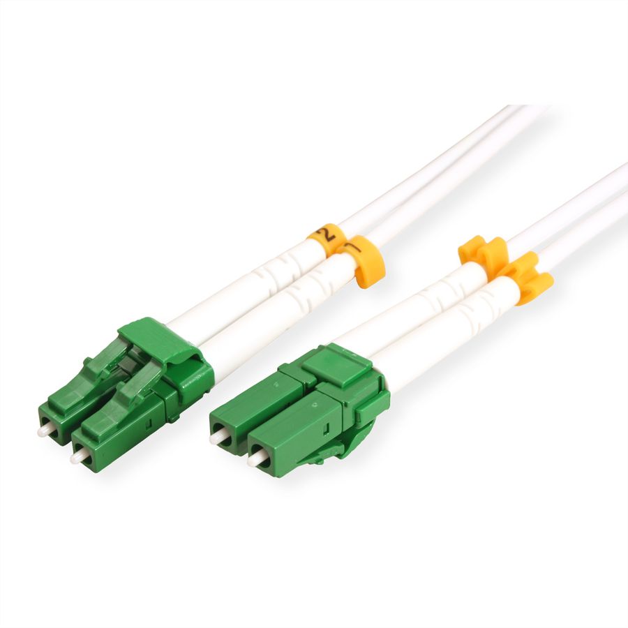 ROLINE Fibre Optic Jumper Cable Duplex, 9/125µm, OS2, LC/LC, APC, Steel Armored, white, 2 m
