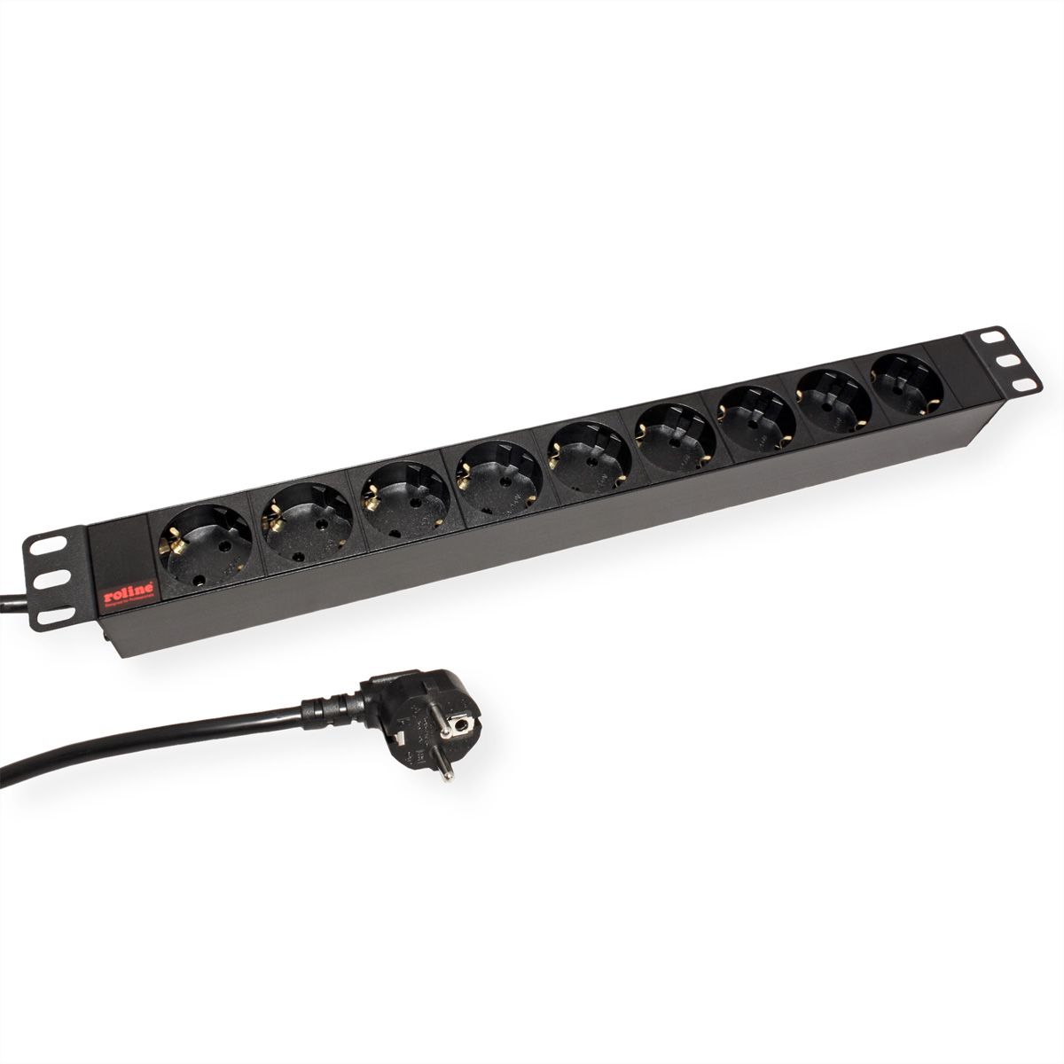 ROLINE PDU for Cabinet, 9x socket, 45°, 16A, black, 2 m