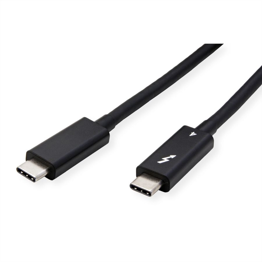 ROLINE Thunderbolt™ 4 Cable, C-C, M/M, 8K UHD-2, 40Gbit/s, 100W, active, black, 1.5 m